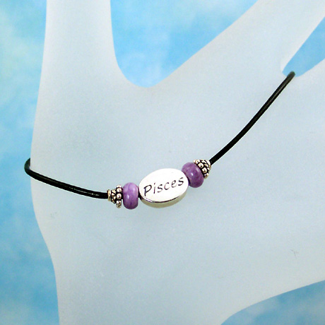 B0251 – Zodiac Oval on Leather Cord – 7" B0251 – Zodiac Oval on Leather Cord – 7"